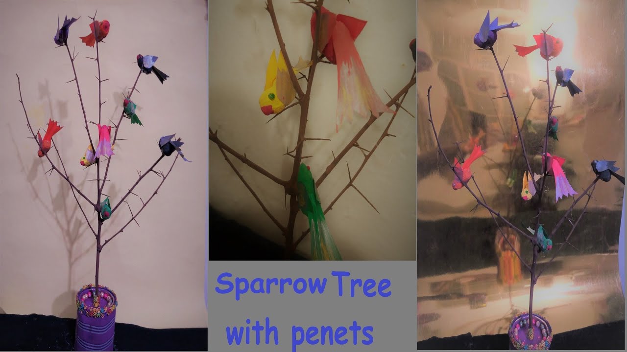 How to make Sparrow with peanuts | Sparrow Tree | DIY Crafts