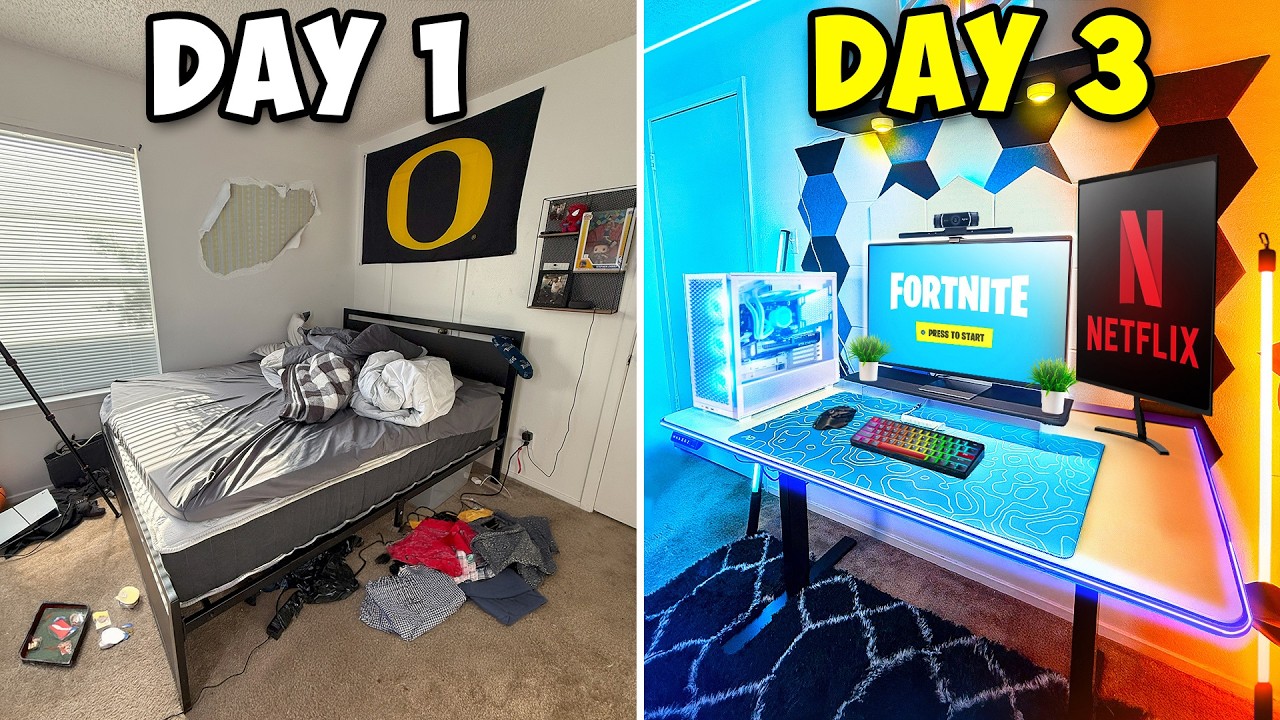Transforming My Friends Messy Room Into His DREAM Gaming Room!