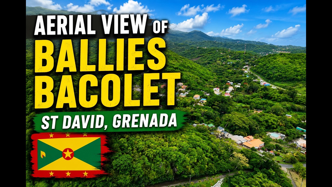 Aerial View of Ballies Bacolet, St. David, Grenada | Stunning 4K Drone Scenery