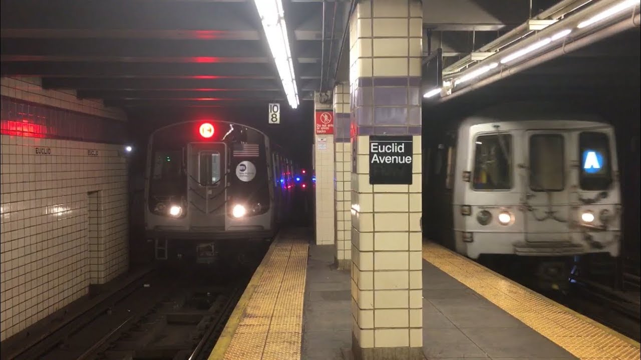 IND Fulton St Line: (A) Exp and (C) Lcl Trains End/Begin Service @ Euclid Ave (R32, R46, R179)