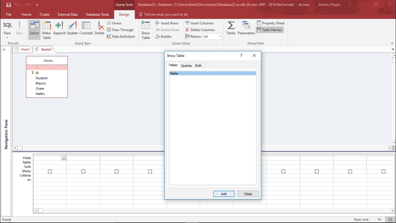 MS Access 2016 - Create Action Queries