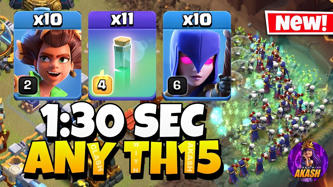 TH15 Root Rider Witch attack Strategy !! Th15 Attack Strategy (Clash of Clans)
