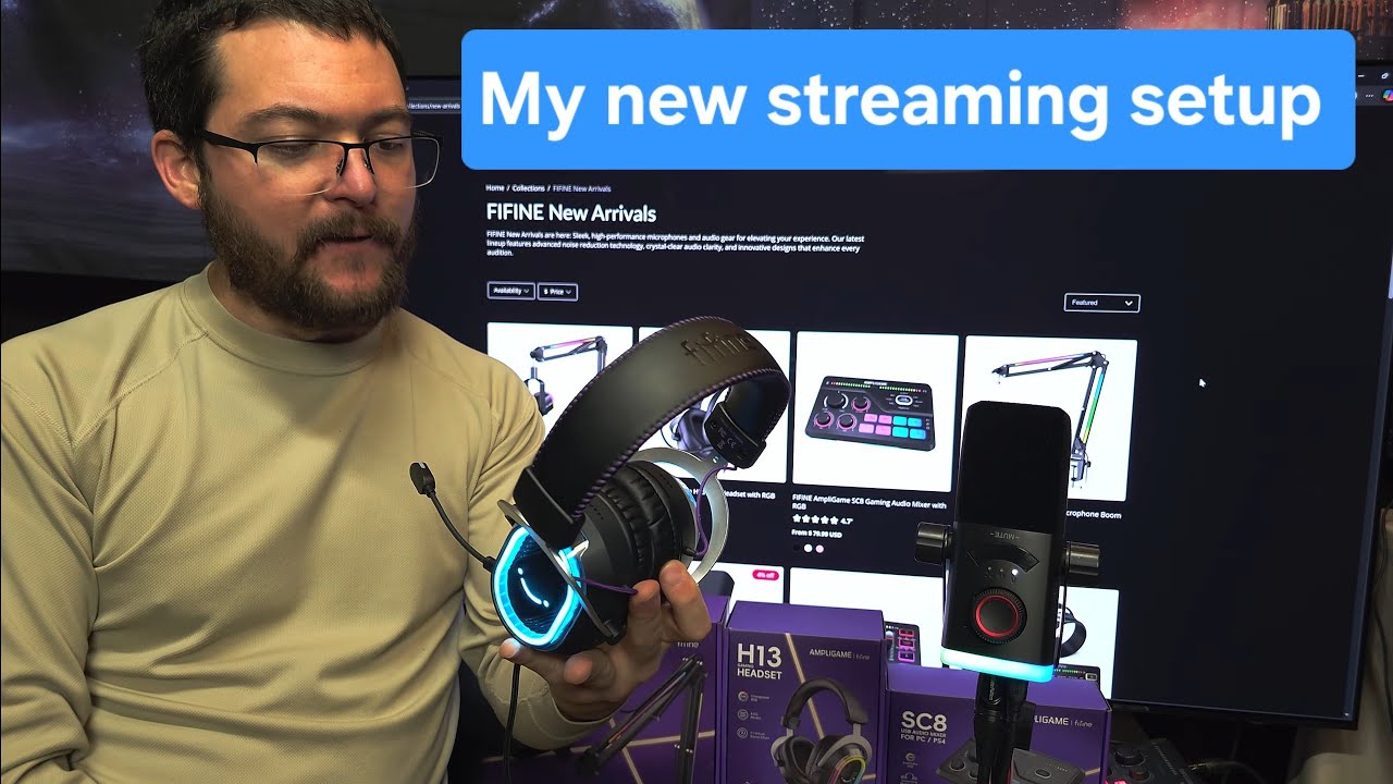 My new streaming setup: Fifine gaming headset, mic, and mixer (SPONSORED)