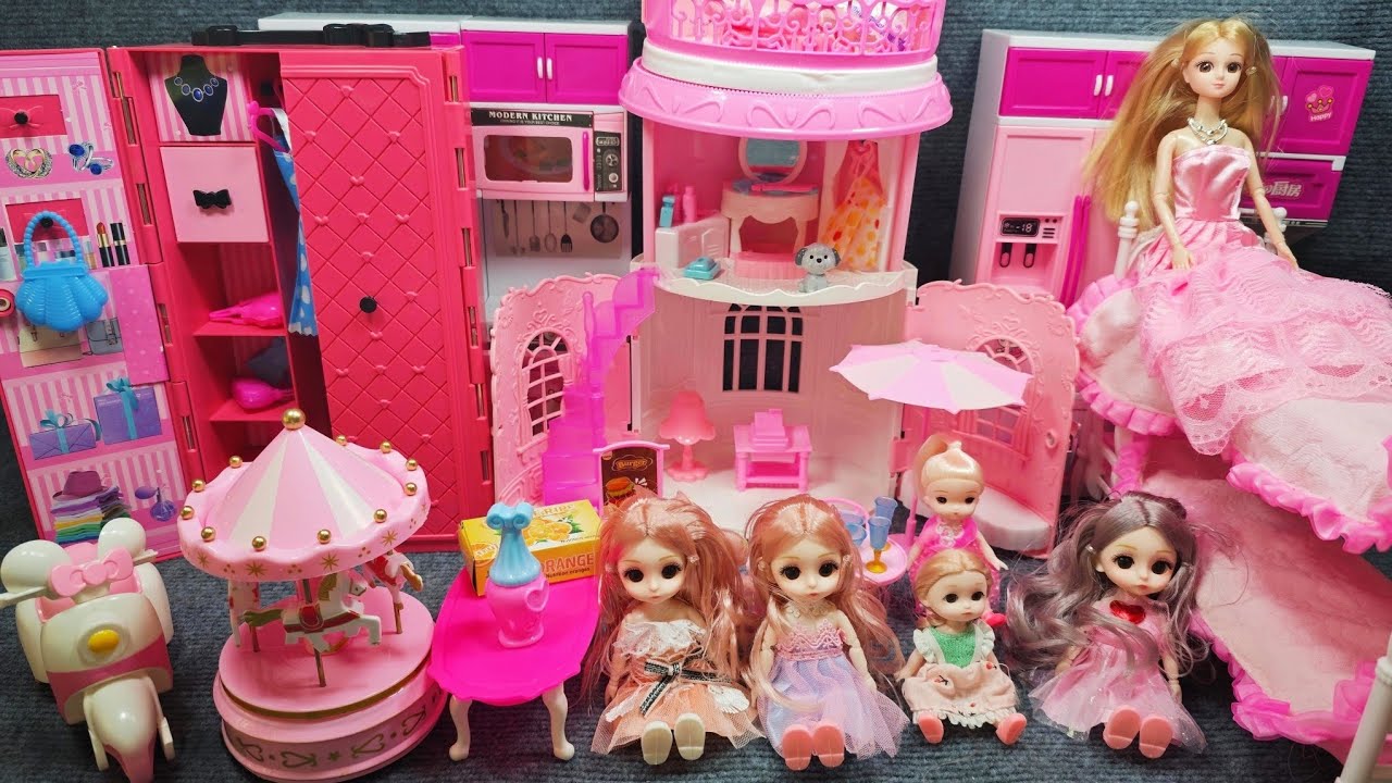 10 Minutes Satisfying with Unboxing Barbie Princess Bedroom Play Set Review Toys | ASMR 