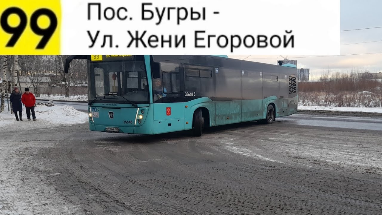Автобус 99. Пос. Бугры - Ул. Жени Егоровой