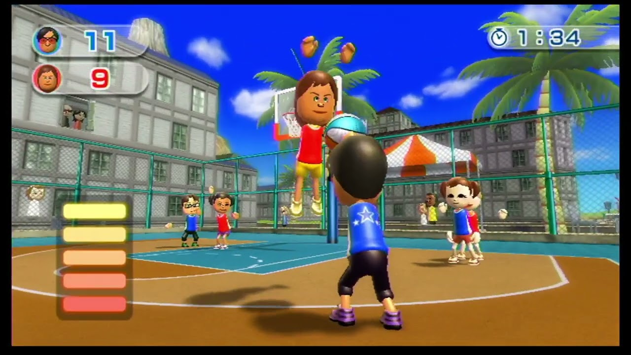 Wii Sports Resort   Basketball Samu Vs  Steph level 2500