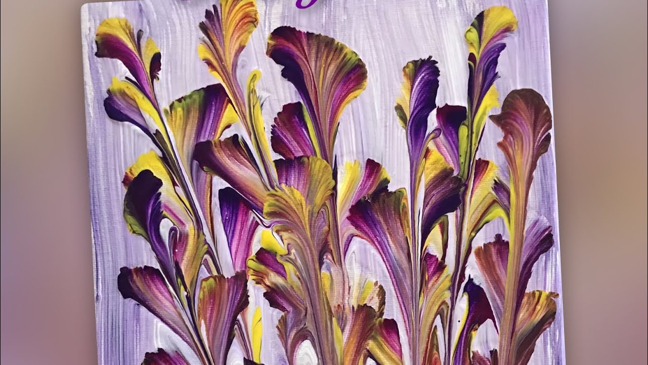 (513) String Pull Acrylic Pouring Painting
