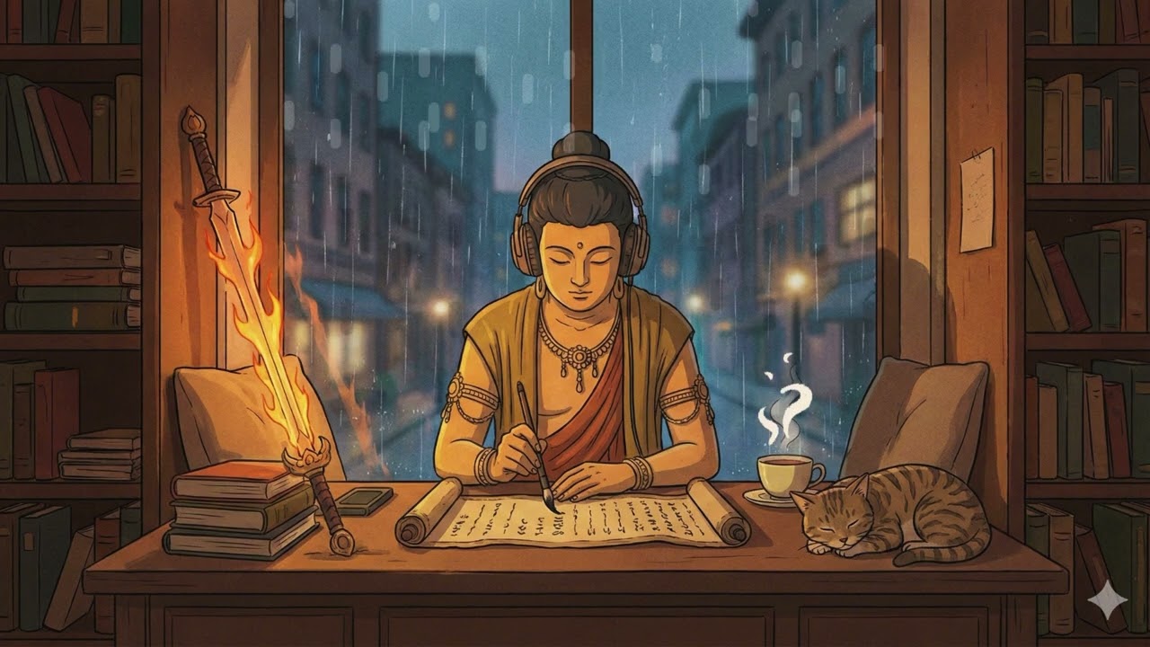 🧠 提升專注力與記憶力｜文殊菩薩心咒 Lofi 讀書音樂 30分鐘｜考試順利、腦力全開、斬斷雜念