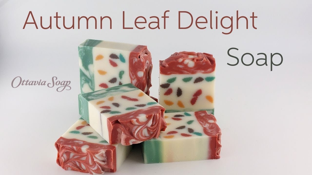 Autumn Leaf Delight  Soap -  Soap making Tutorial – Subtitled