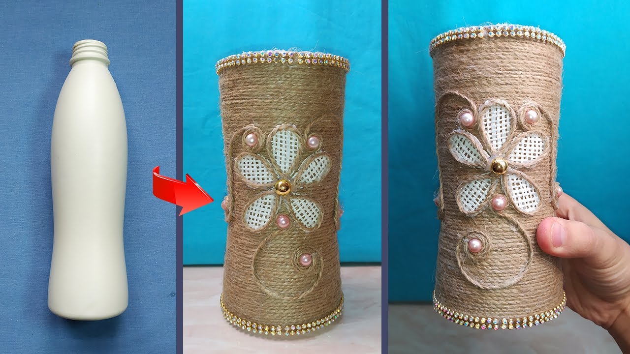 Very cute idea with jute rope and plastic bottle