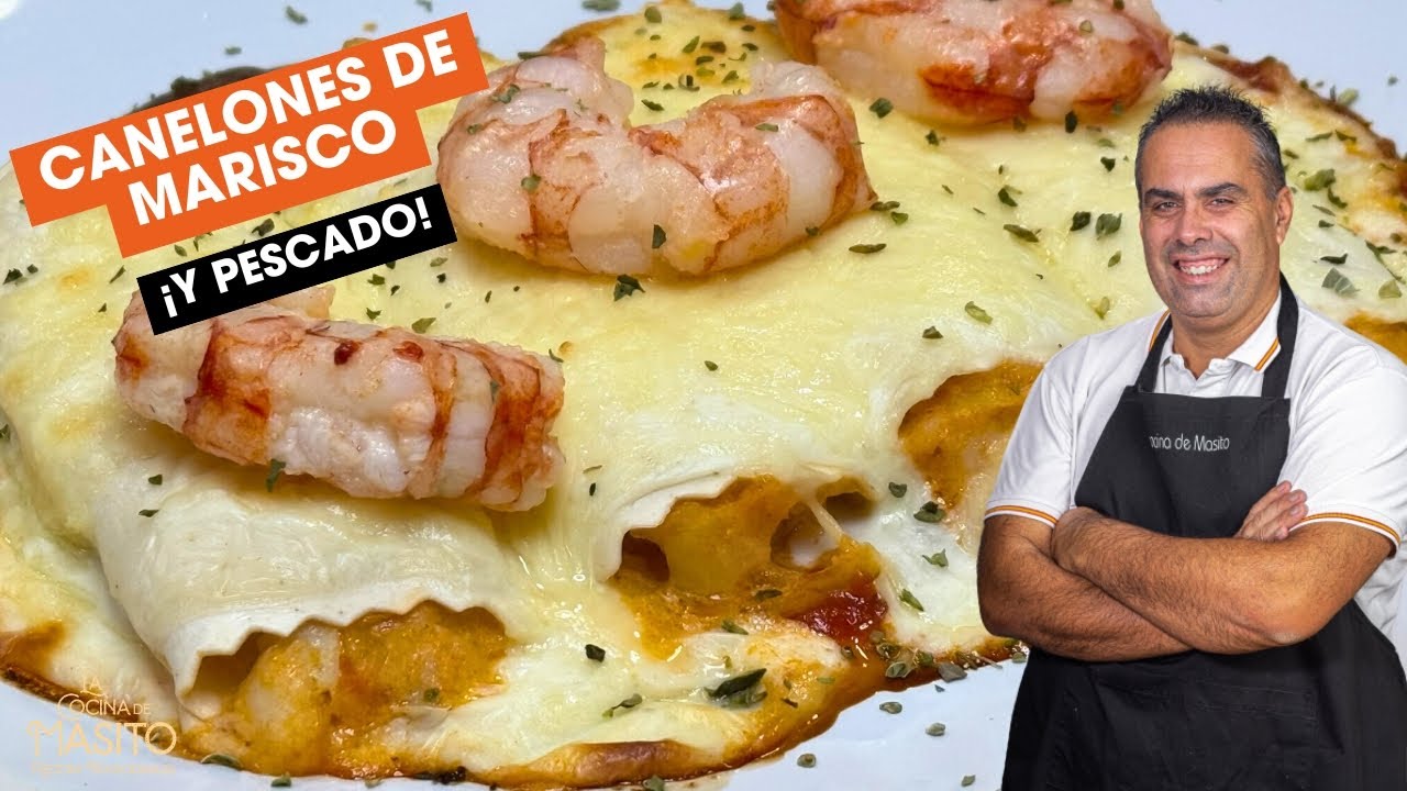 PRIMER PLATO PARA NAVIDAD Canelones de pescado y marisco