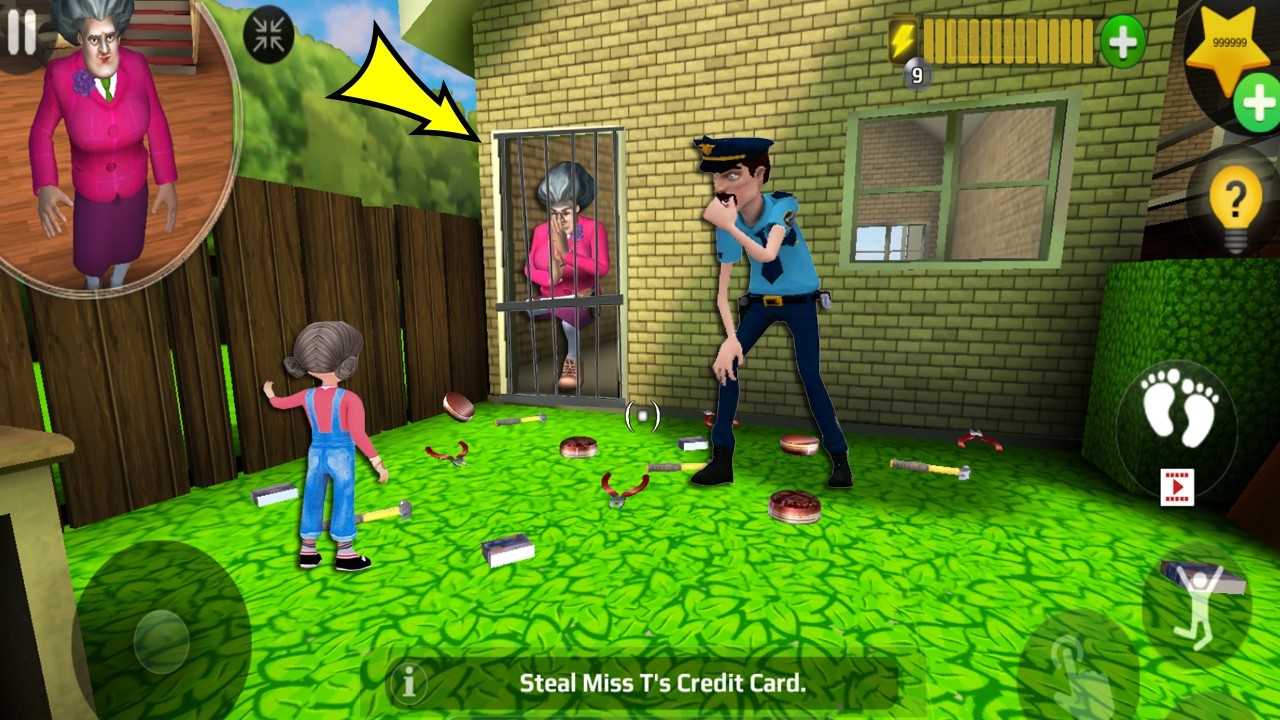 Scary Teacher 3D - New updater - troll Miss T fell face down so fun part 5496#scaryteacher3d