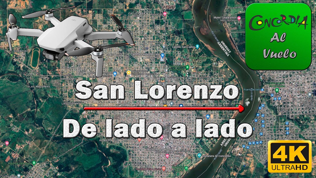 CRUZO CONCORDIA VOLANDO - San Lorenzo de lado a lado con un Drone