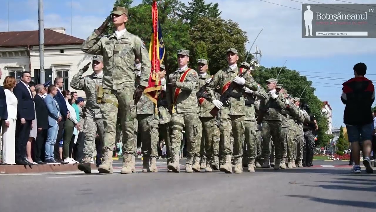 Defilare militară la Botoșani de Ziua Imnului Național 2024