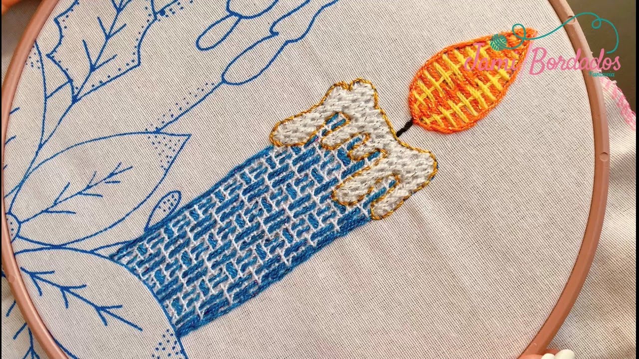 140. Bordado Fantasía Vela 1 / Hand Embroidery Candle 🕯 with Fantasy Stitch