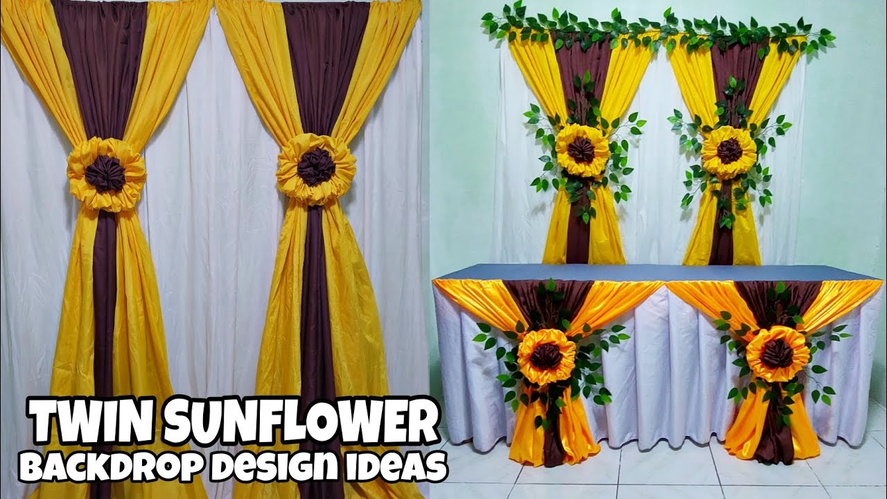 TWIN SUNFLOWER SUNGOLD BACKDROP DESIGN IDEAS TUTORIAL | JASMIN DIY