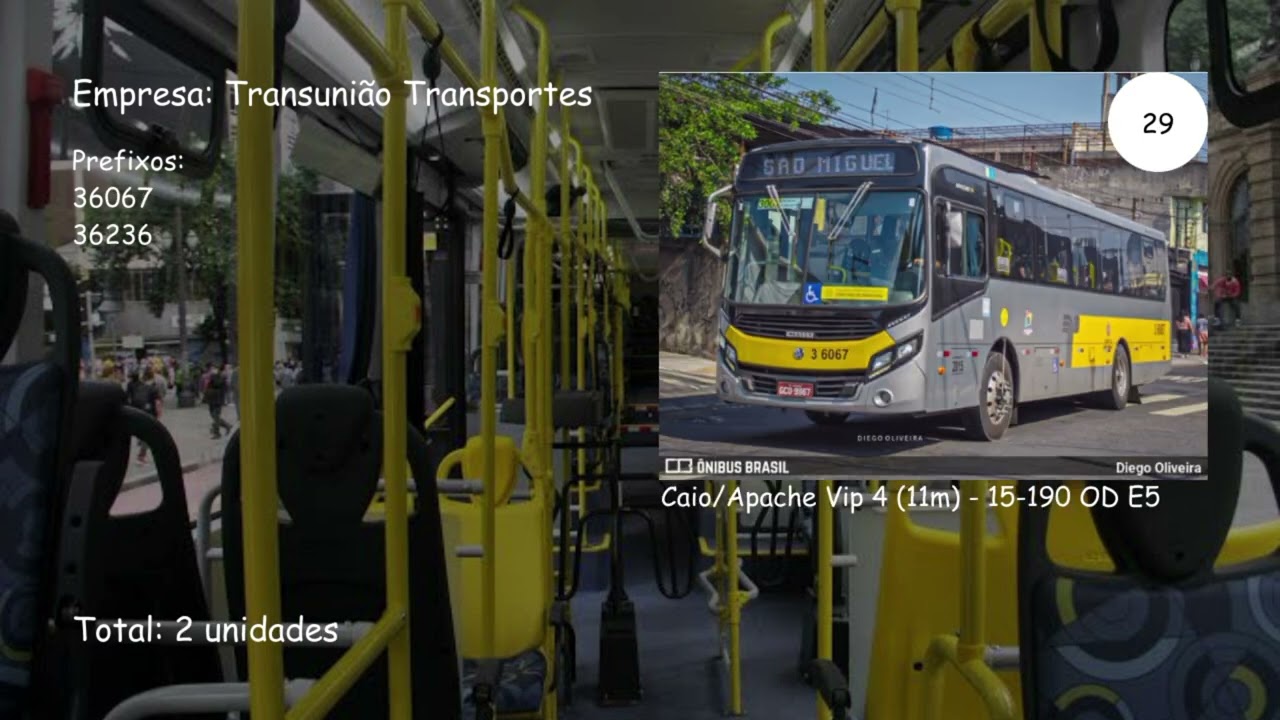 A frota detalhada da Transunião Transportes - Área 3 - Sptrans