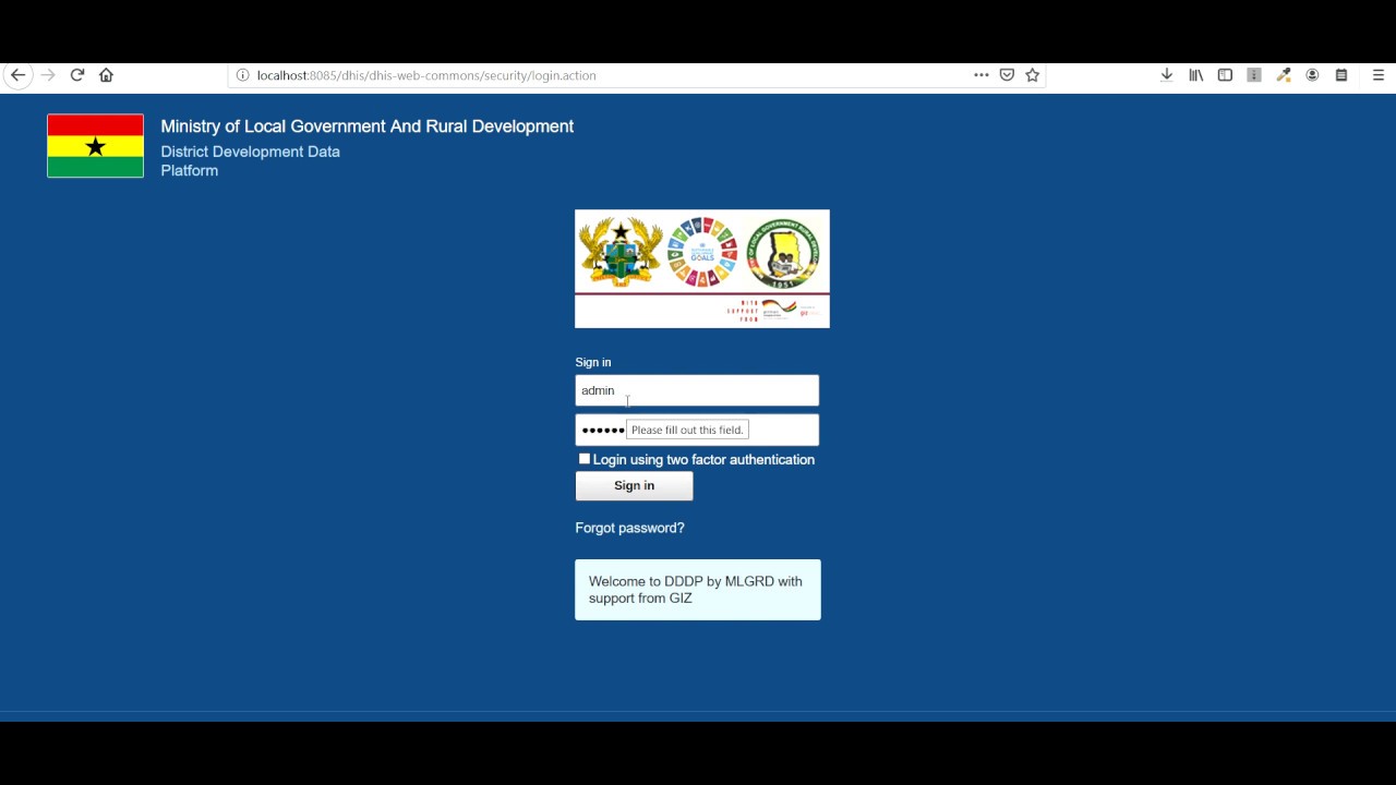 District Development Data Platform   Login