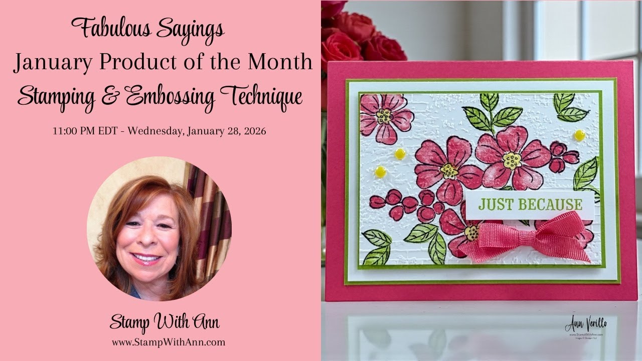 🔴 LIVE: Stampin’ Up! January Product Of The Month – Fabulous Sayings!