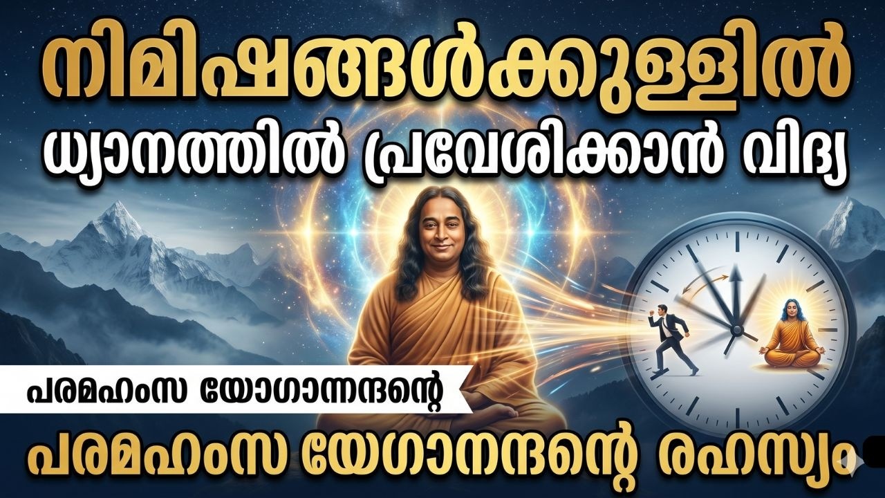 എങ്ങനെ വേഗത്തിൽ ധ്യാനിക്കാം? രഹസ്യ ശ്വസനക്രിയ | Paramahansa Yogananda Meditation Malayalam