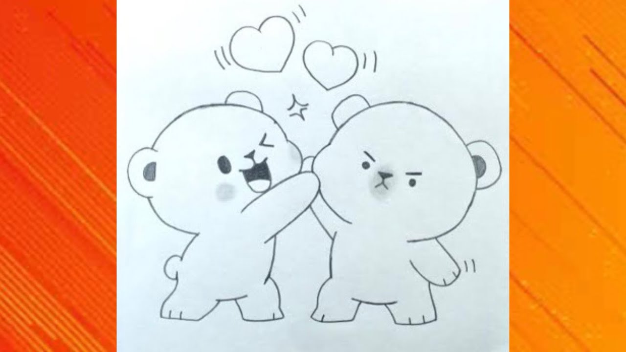 How to draw dudu bubu fighting drawing | drawing | easy step | Anku art 