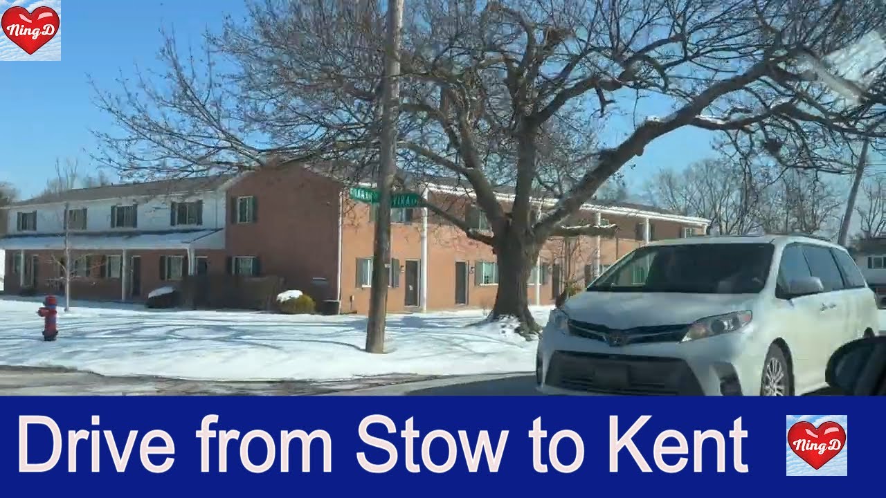 Wintertime Drive from Stow, Ohio to Kent, Ohio - @NingD