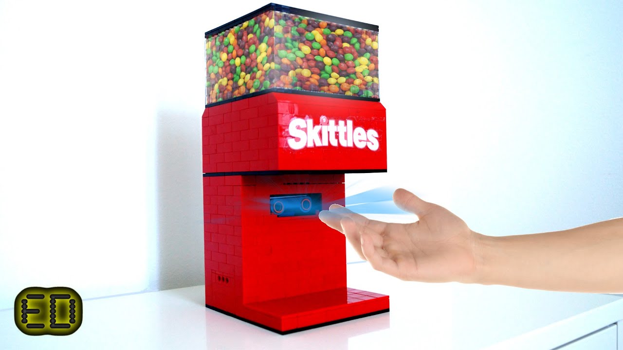 Lego Hand Detecting Skittles Machine