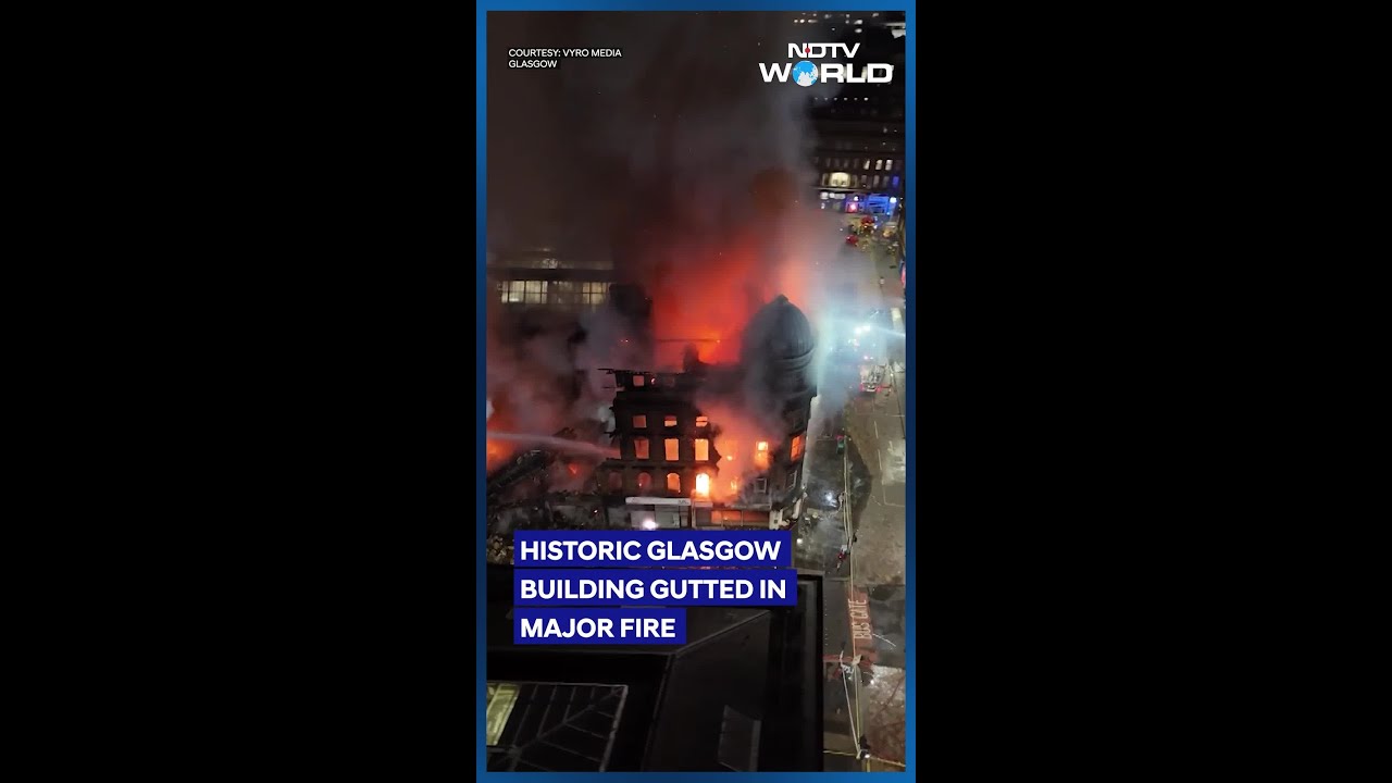 Drone Visual Shows Historic Glasgow Building Gutted In Major Fire, Firefighters Battle In Vain