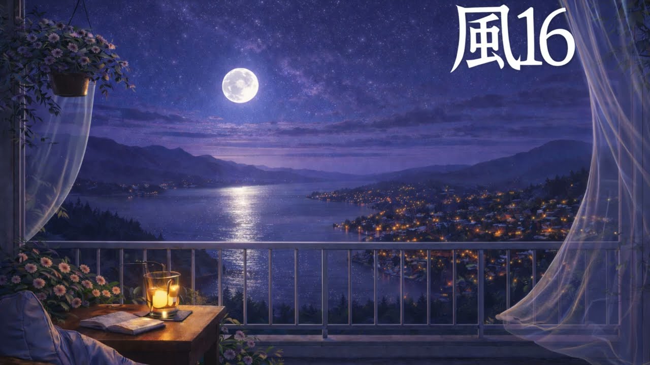 風16｜月夜の湖に吹く静かな風 – Relaxing Night Breeze by the Moonlit Lake