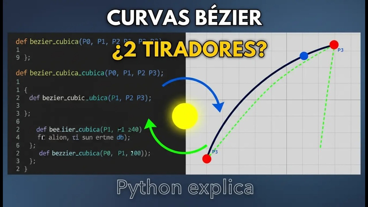 Curvas deCurvas Bézier en Python: Por qué GIMP usa DOS tiradores (explicación visual) 🐍 Bézier