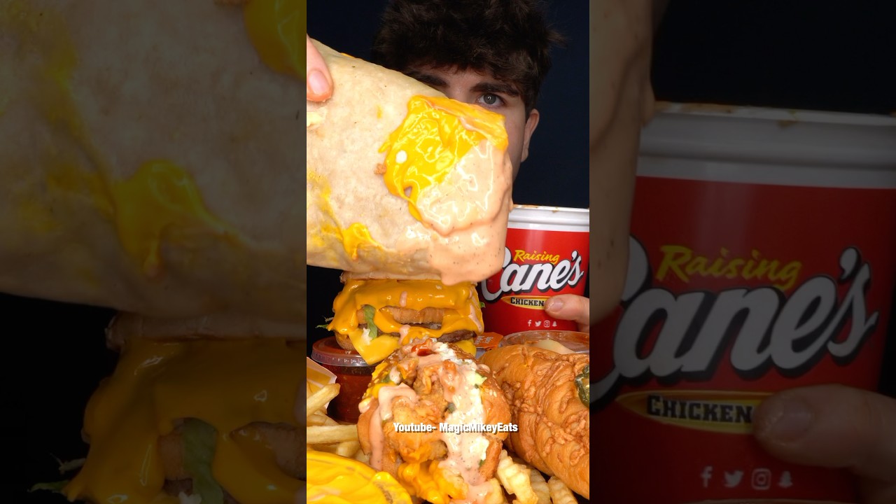 GIANT Chipotle Burrito + Canes sauce?! 