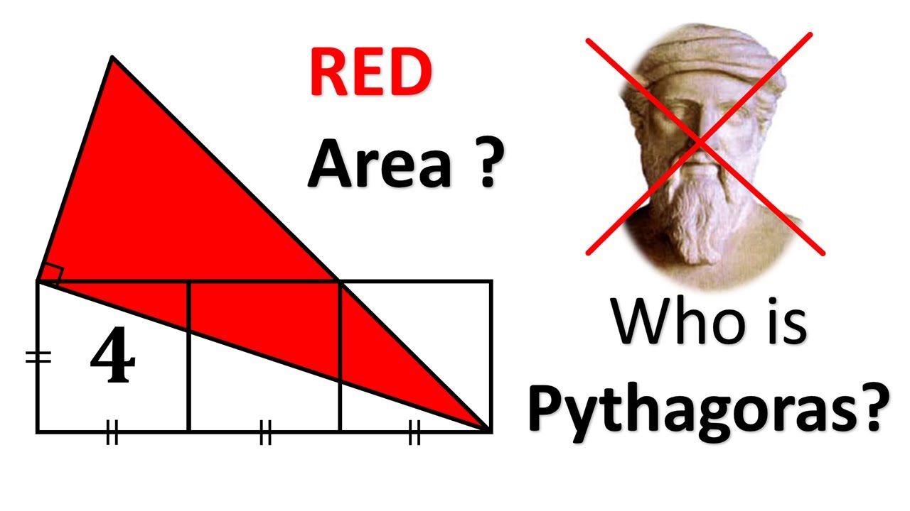 Сможете ли вы найти площадь красного треугольника? | Геометрическая головоломка