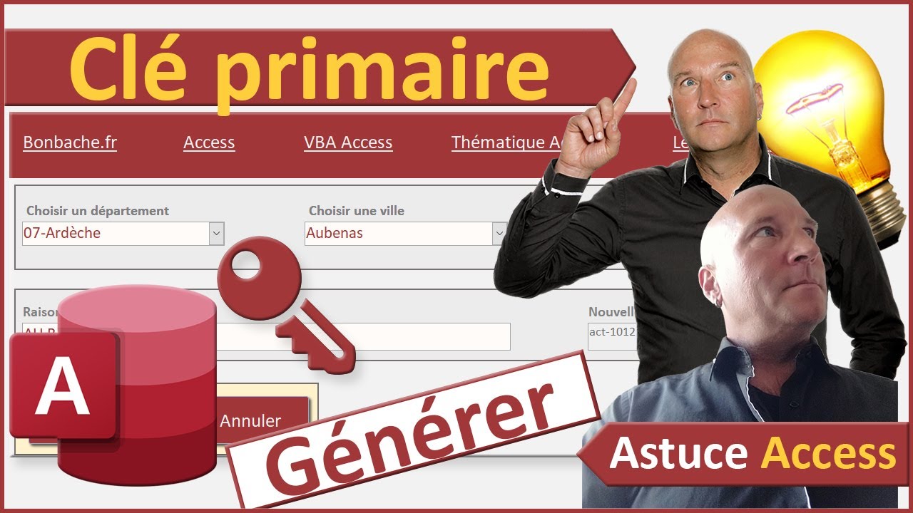 Générer une clé primaire textuelle avec Access