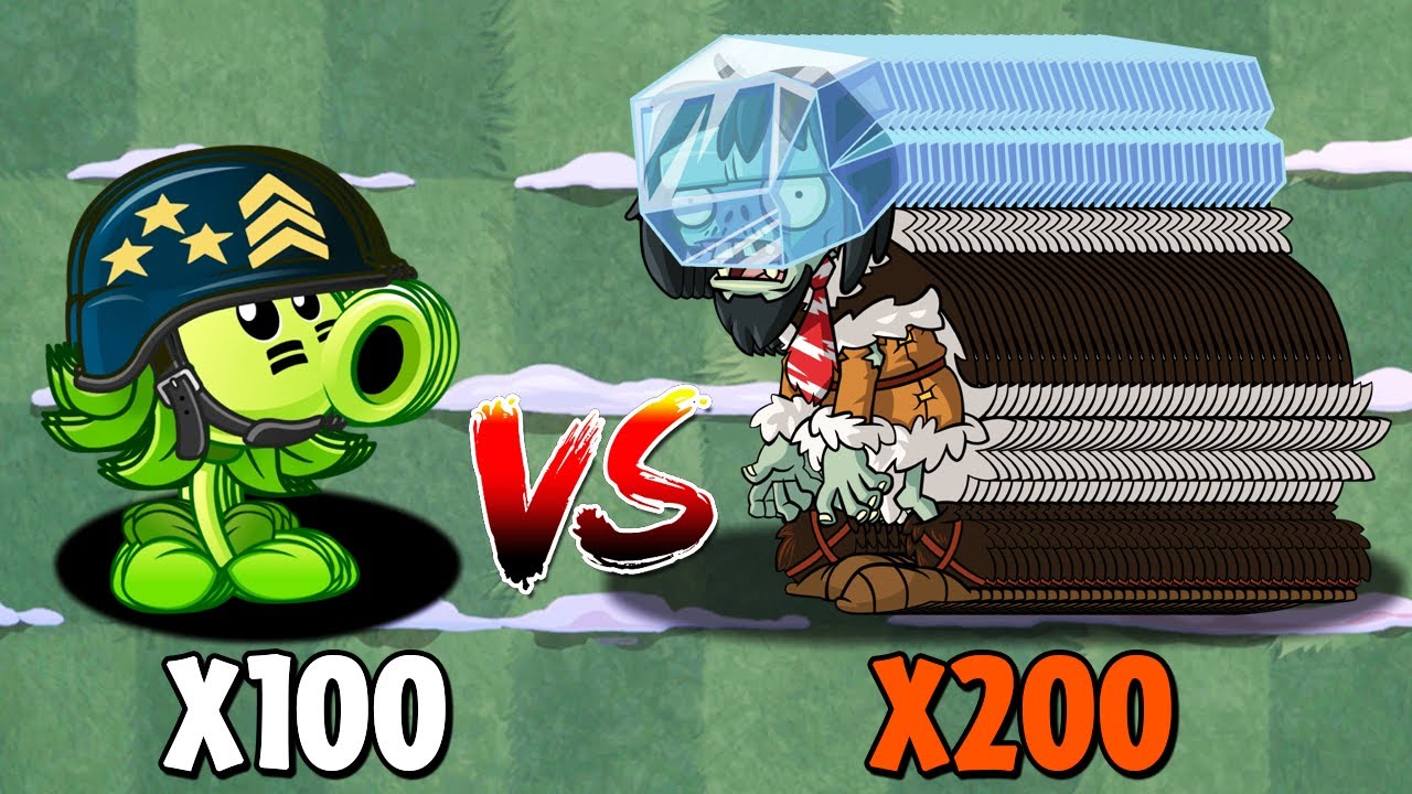 100 Plants Max Level Vs 200 Zombies Level 5 - Who Will Win? - PVZ 2 Challenge