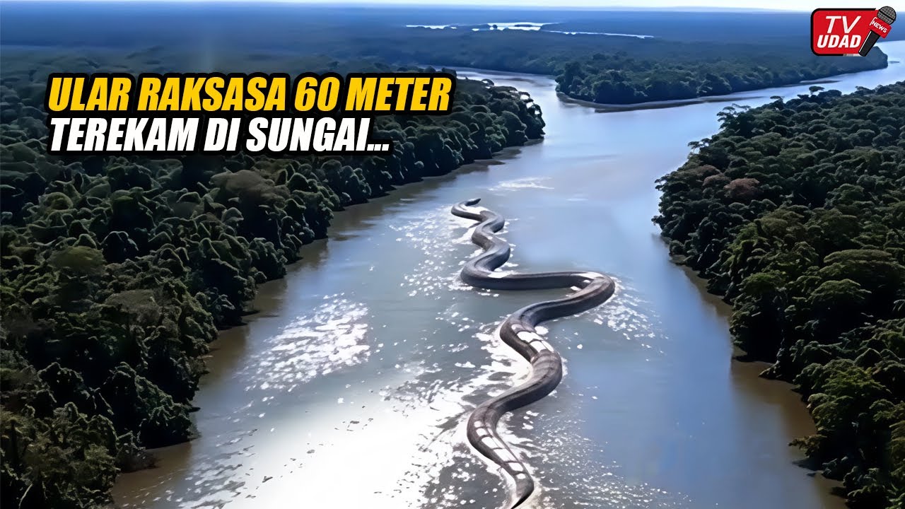 Video Asli Penampakan Anaconda Raksasa Terekam Kamera Helikopter di Sungai Amazon Yang Lagi Viral...