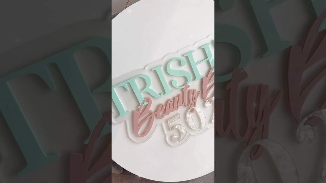 Custom Laser Cut Acrylic Logo 💕 #glowforge #lasercut #logo #logosign #smallbusiness #branding
