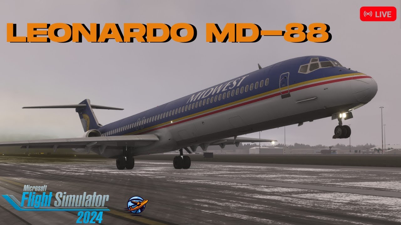 Flying the Mad Dog MD-88 Midwest Airlines | KMKE-KMCI-KMKE | MSFS2024 Live stream