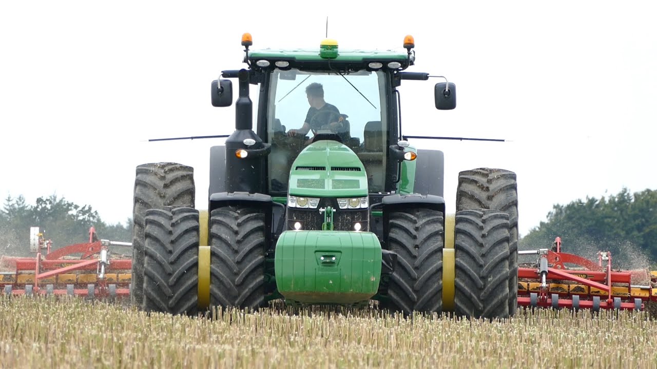 John Deere 8370R Cultivation the field w/ Väderstad Carrier XL 825 | Wide Tire Mount | DK Agri