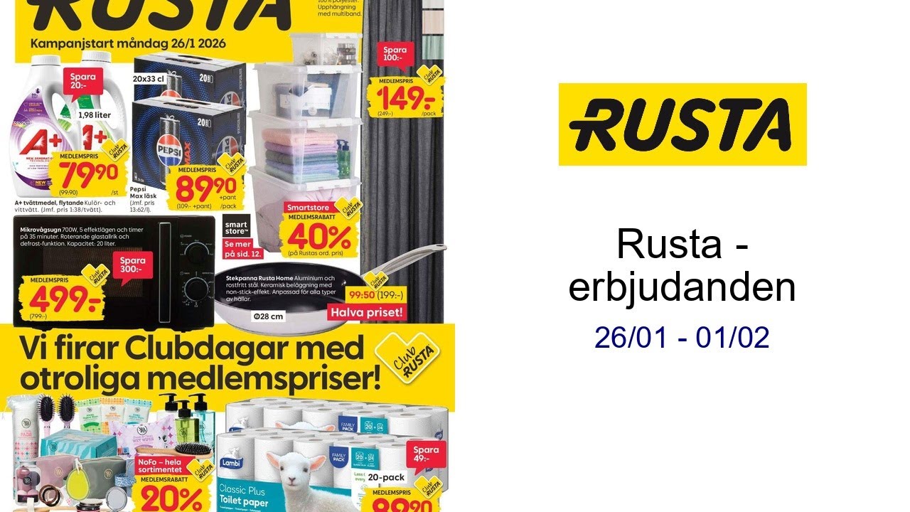Rusta - erbjudanden 26/01 - 01/02