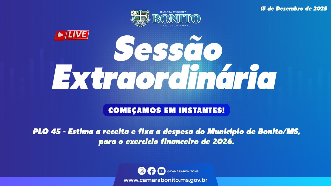 Sessão Extraordinária - PLO 45 - 15 de Dezembro de 2025