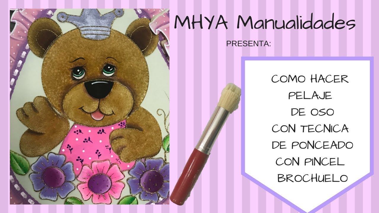 Pintura en tela// Como hacer pelaje de oso// Como pintar una Osita? por Miss Drylu