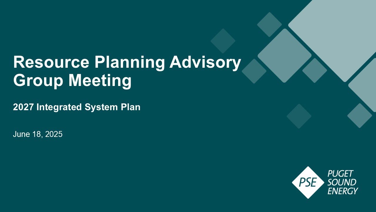 Puget Sound Energy (PSE) 6.18.25 Resource Planning Advisory Group (RPAG) EV forecast info session