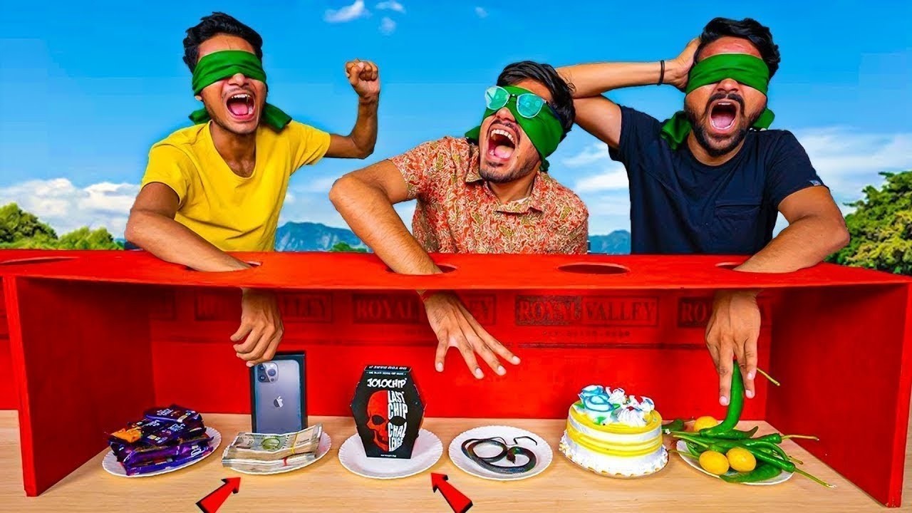 Hand in the Hole Challenge  Blindfold🤣   जहा हाथ गया वो खाना पड़ेगा🔥  Gone Hilarious