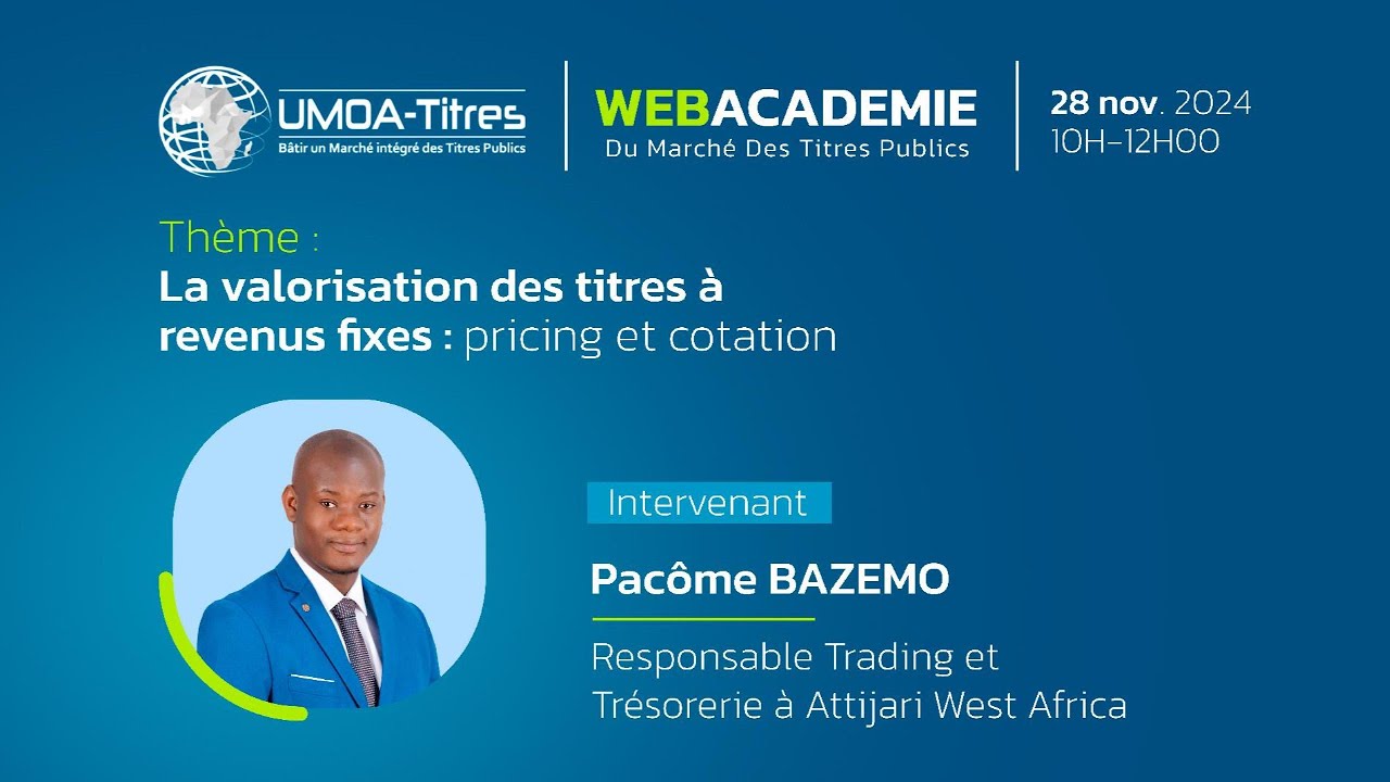 Webinaire sur la valorisation des titres à revenus fixes : pricing et cotation