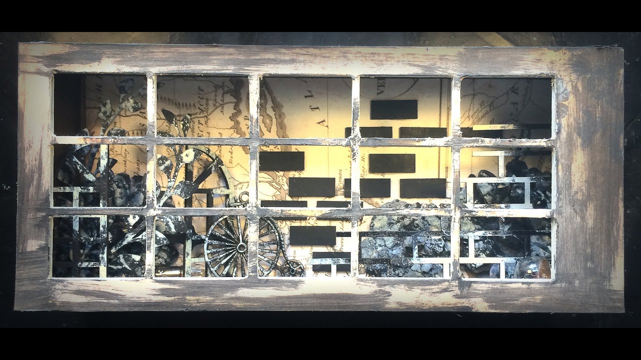 SaCrafters Store DT Project--Altered Shadow Box: Dark Garden