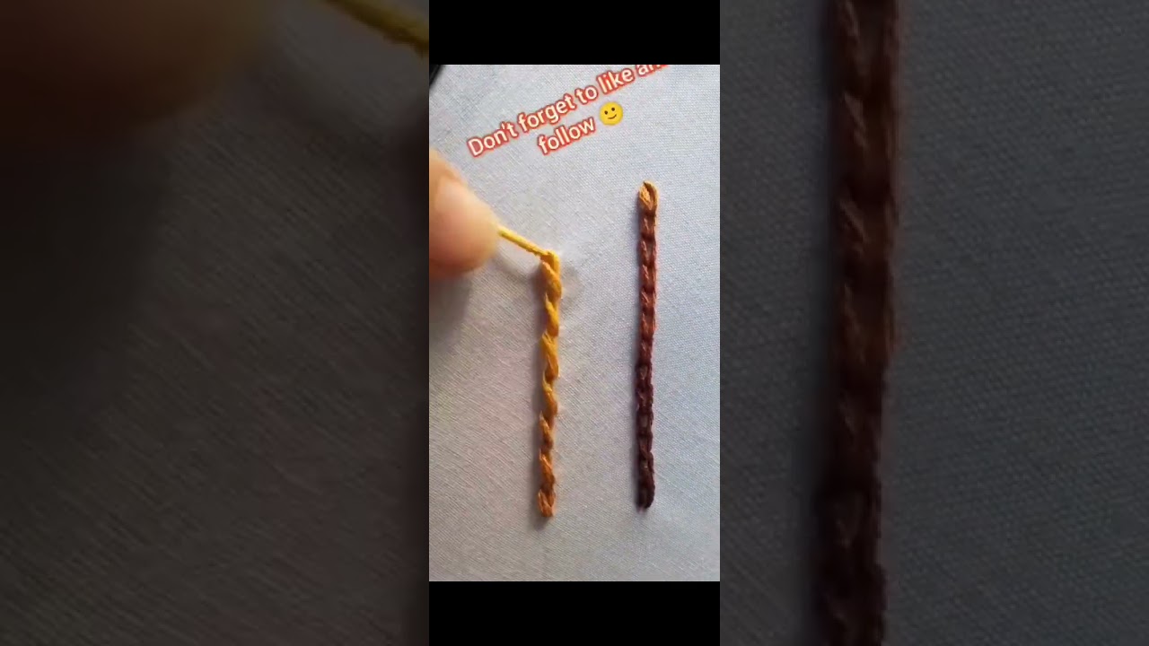 Twisted chain stitch | Hand embroidery for beginners | Hand embroidery tutorial