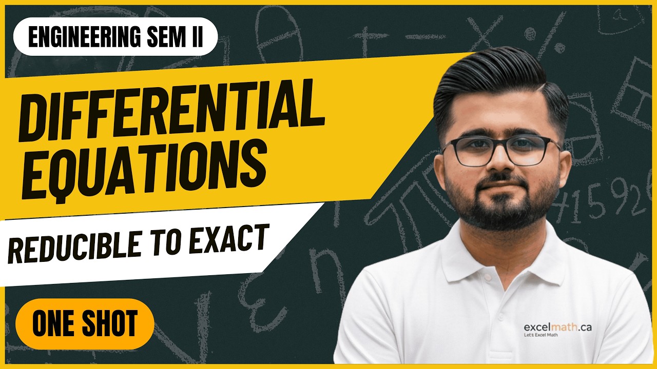 Non-Exact Differential Equations Made Easy | Engineering Sem II | One SHOT