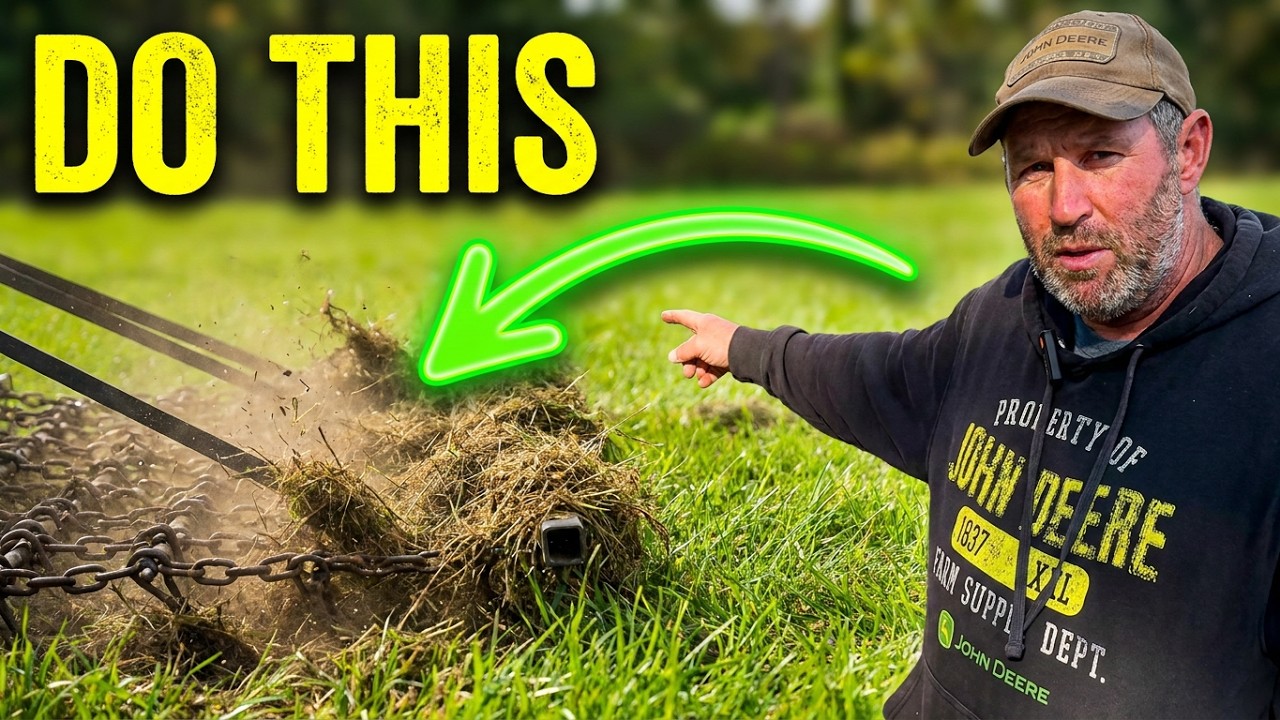 Using a Chain Harrow to Remove Thatch From Your Grass Hay Fields