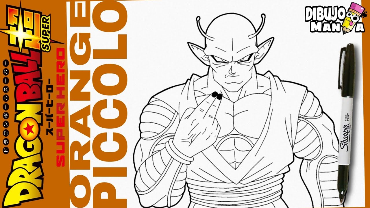 COMO DIBUJAR A ORANGE PICCOLO de DRAGON BALL SUPER - SUPER HERO | how to draw orange piccolo dbs sh