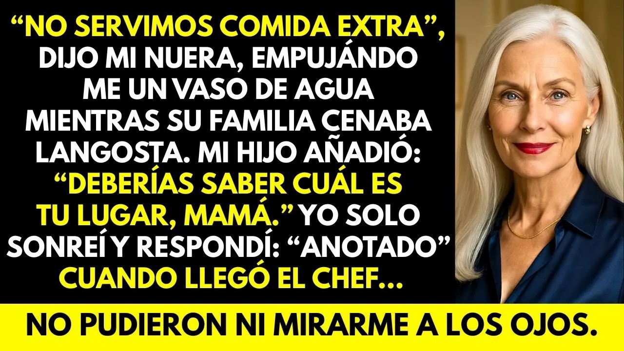 “No servimos comida extra” dijo mi nuera. Sonreí y respondí “Anotado” Horas después, se arrepintió.